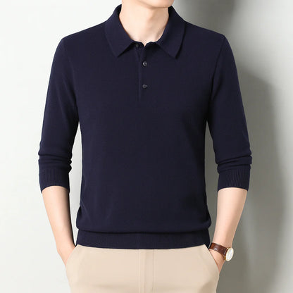 Oxford Knit Polo Sweater – Timeless Warmth and Refined Comfort